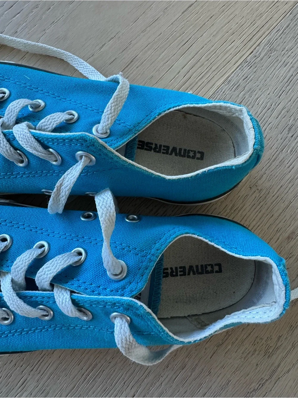 Converse Kids Low-Top Canvas Sneakers in Turquoise Blue